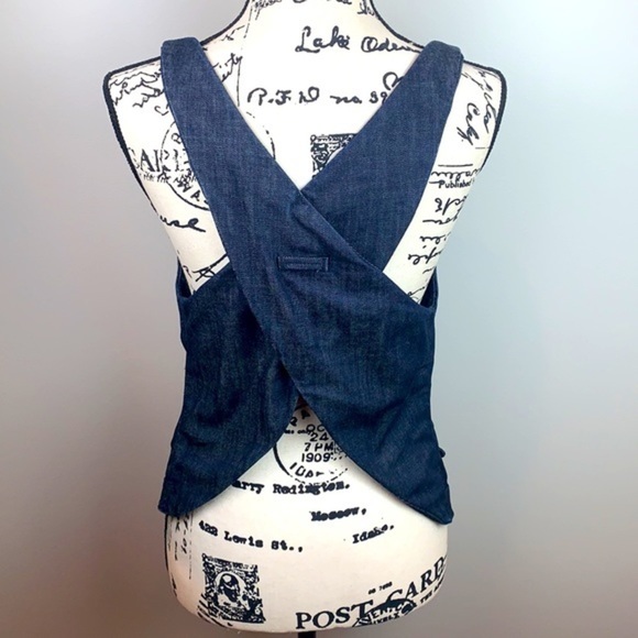 RARE HTF James Jeans Fitted Vest Dry Aged Denim Apron Back - Picture 4 of 8